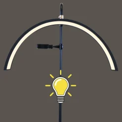 LÁMPARA LED DE PIE MEDIA LUNA