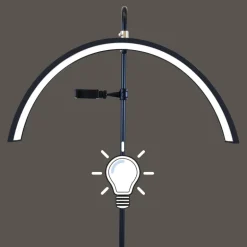 LÁMPARA LED DE PIE MEDIA LUNA