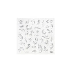 NAIL ART STICKERS. SILVER FLOWERS