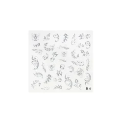 NAIL ART STICKERS. SILVER FLOWERS