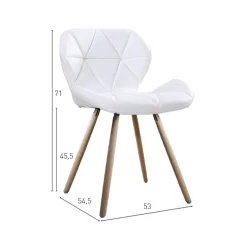 SILLA ESTOCOLMO QUILTED WHITE (54,5X53X71 - SH 45,5)