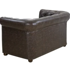 SILLÓN DE ESPERA CHESTER DOS PLAZAS MARRON