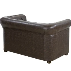 SILLÓN DE ESPERA CHESTER DOS PLAZAS MARRON