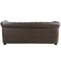 SILLÓN DE ESPERA CHESTER TRES PLAZAS MARRON