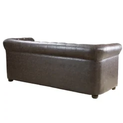 SILLÓN DE ESPERA CHESTER TRES PLAZAS MARRON