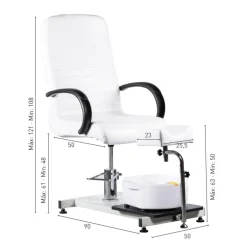 SILLON MANICURA-PEDICURA HIDRAULICO TORINO BLANCO